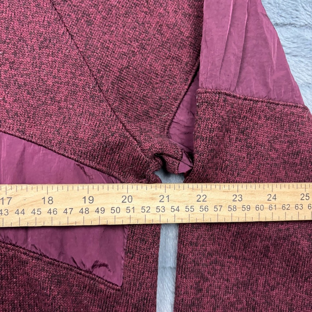 Pink Victoria's Secret Quarter Zip Fleece Pullover Burgundy Maroon Mixed Media M - Picture 3 of 7